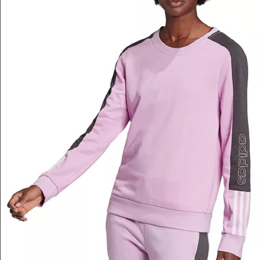 Adidas purple logo crewneck sweatshirt